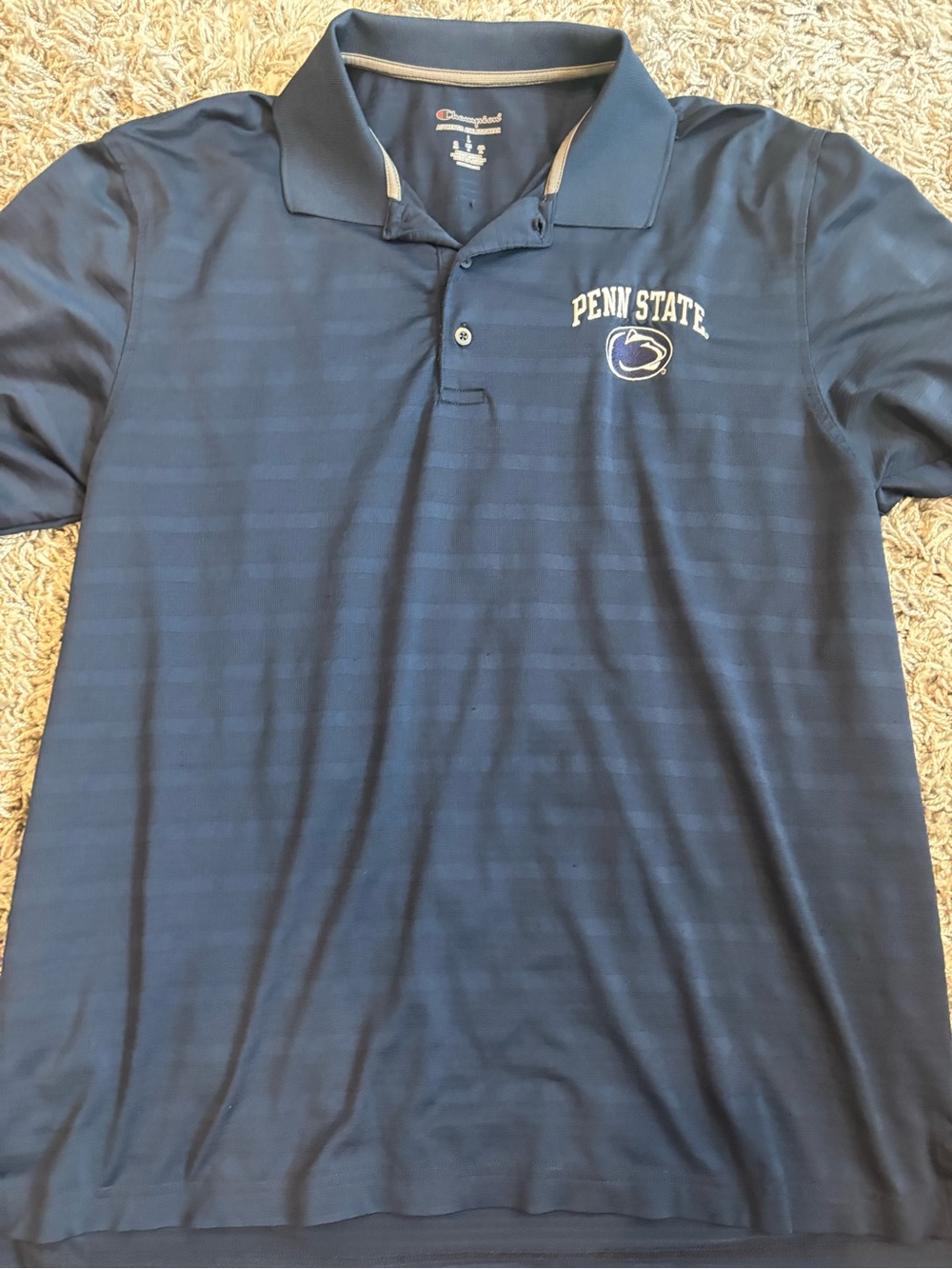 Champion Penn State Navy Polo with Embroidered Logo